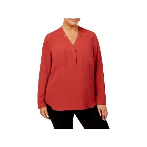 nine west 3 4 bell sleeve v neck wrap dres