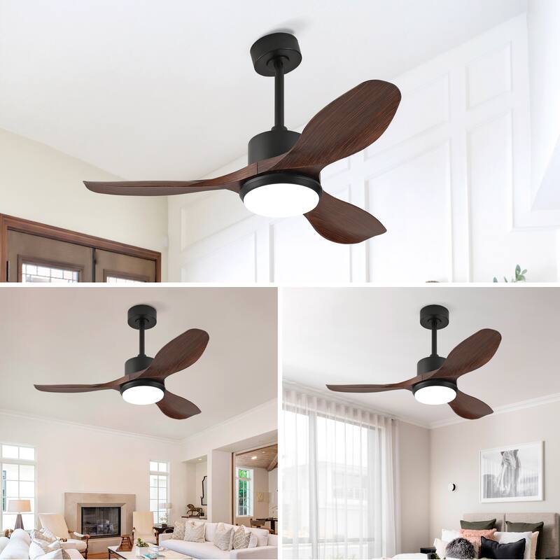 Sofucor 42/52 Inch Ceiling Fan With Light,3 ABS Blades Remote Control,Reversible DC Motor With Dimmable LED