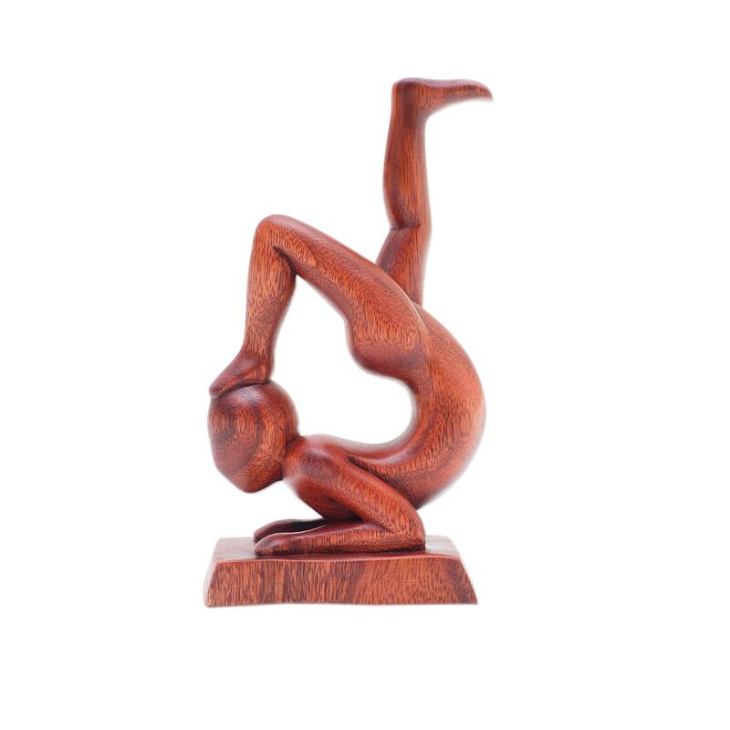 Novica Handmade Time For Yoga Wood Sculpture