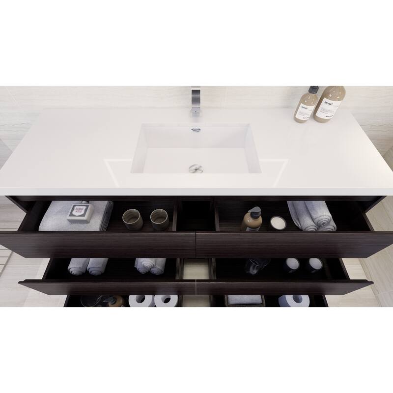 Aron 60'' Freestanding Vanity with Single Reinforced Acrylic Sink