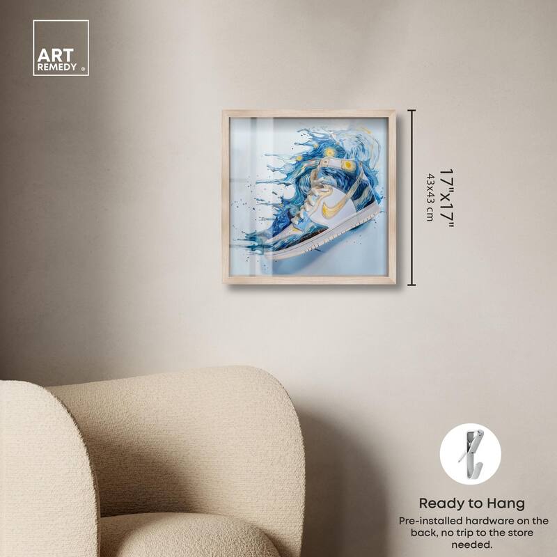 Starry Night Sneaker Splash Shadowbox by Art Remedy