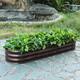 5.5-Ft Oval Brown Metal Raised Garden Bed Planter Box - 5.5ft W x 1.625ft D x 0.8ft H