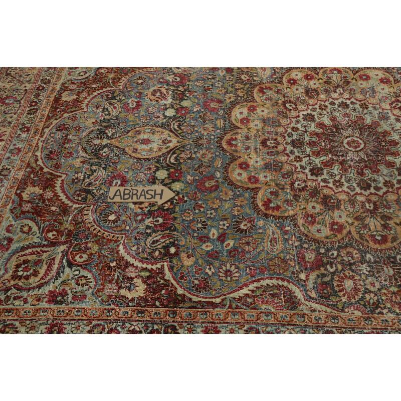 Hand Knotted Oriental 100% Wool Carpet Traditional Floral Navy Blue & Blues Dorokhsh Area Rug - 10' 5'' X 7' 4''