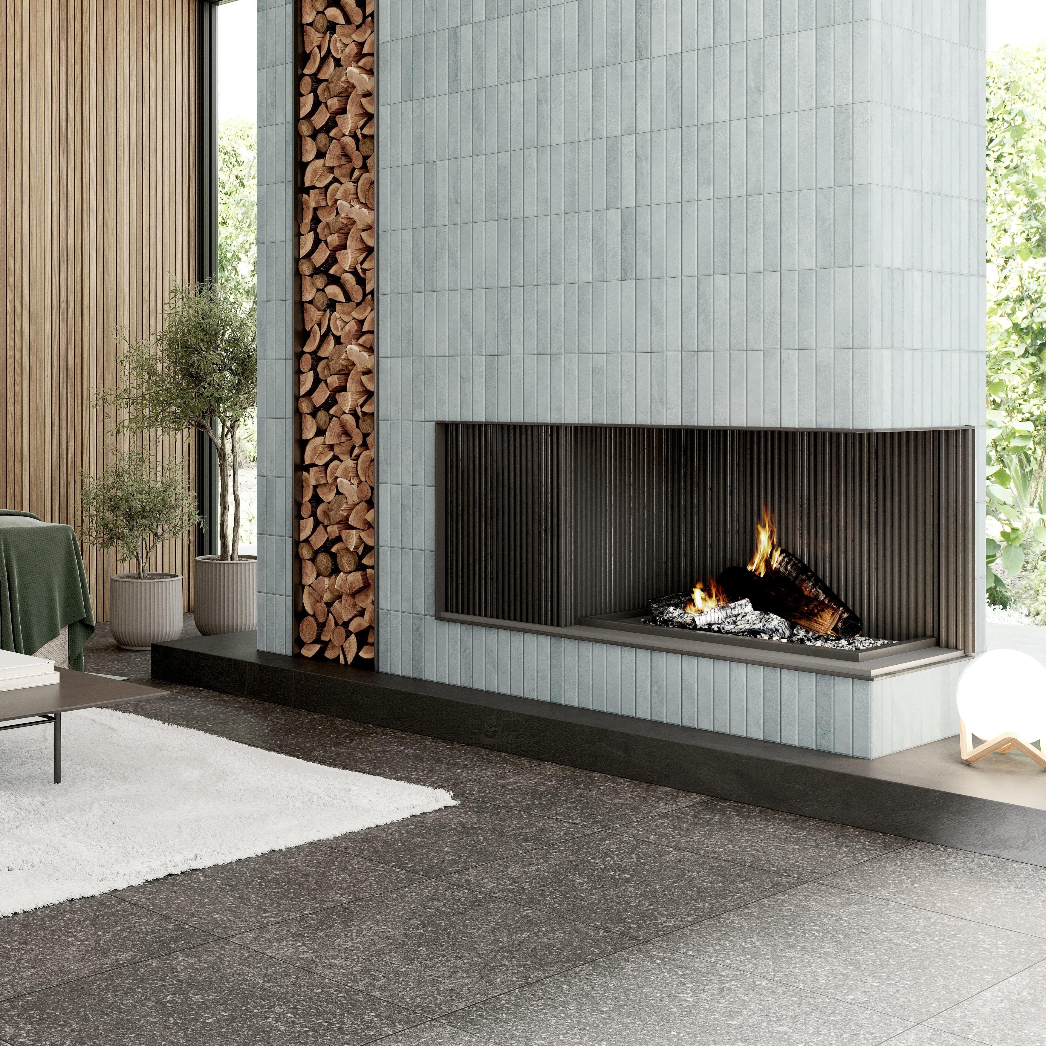 Merola Tile Atlas Brick Grey 2-3/8" x 9-3/4" Porcelain Floor and Wall Tile