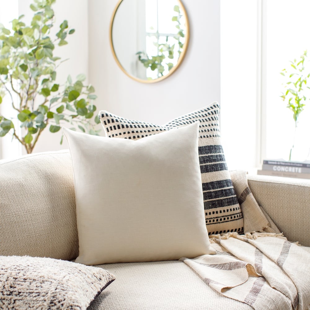 Stevi Linen Solid Color Throw Pillow