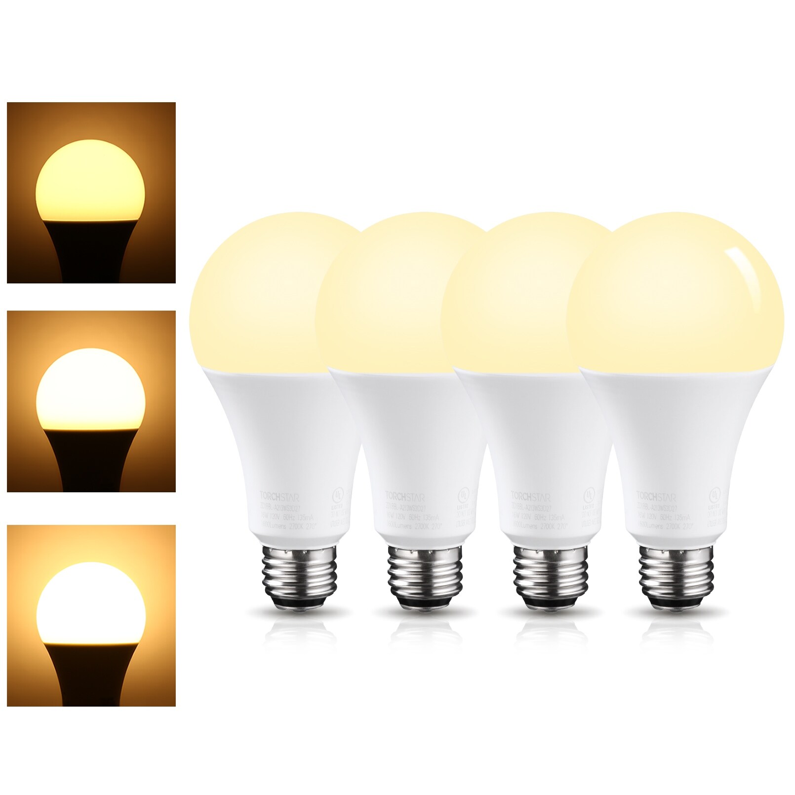 LED 3-Way A21 Bulb, E26 Base, 40/60/100W Equivalent, 2700K Soft
