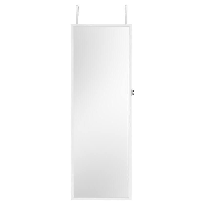 Wall Mounted Jewelry Cabinet with Full-Length Mirror and Lock