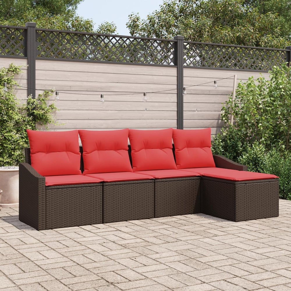 vidaXL 6 Piece Garden Sofa Set with Cushions - 91.7×46.1×27.2