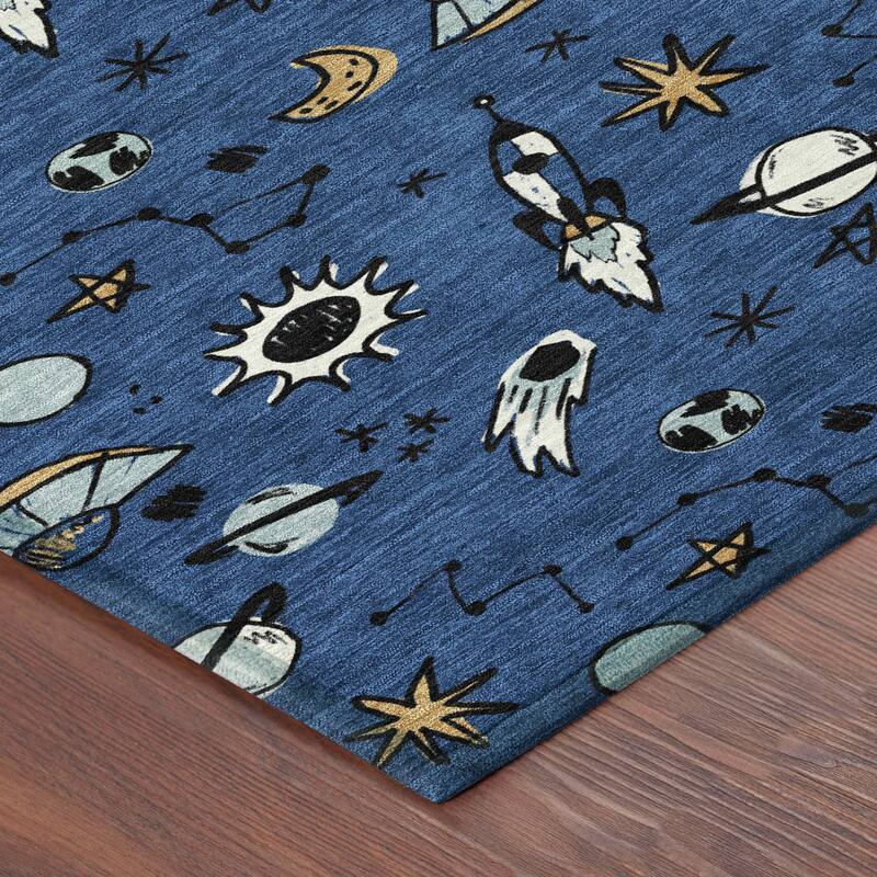 Machine Washable Indoor/ Outdoor Spaceship Chantille Rug