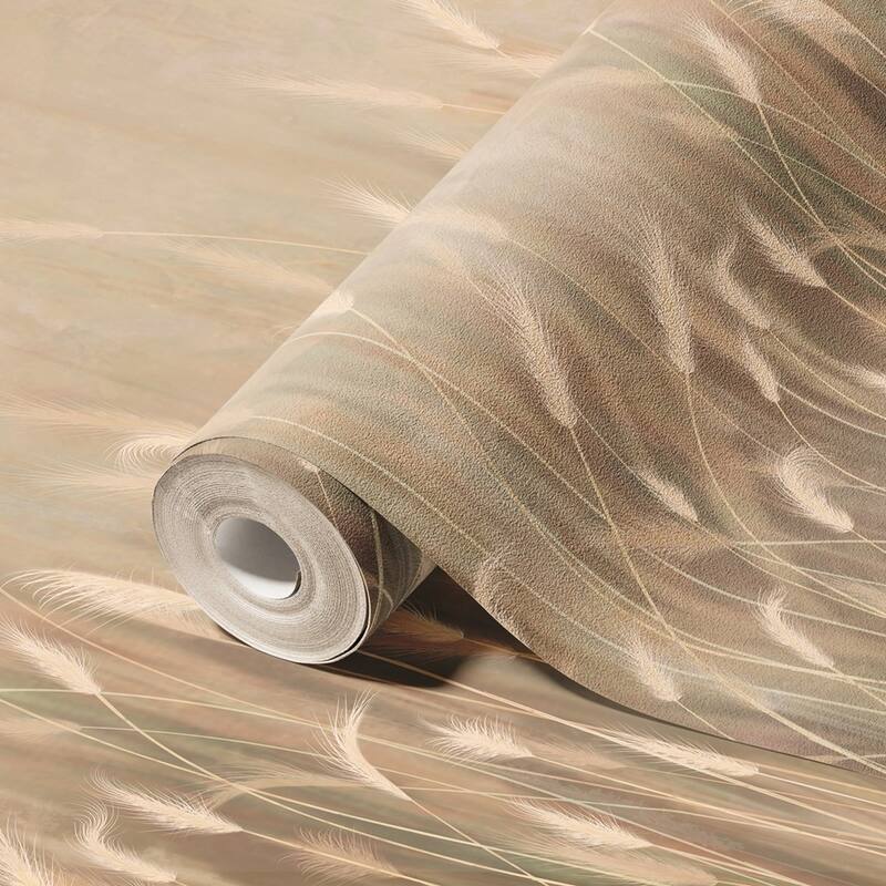 Serene Reed Grass Wallpaper Mural Soft Neutral Tones