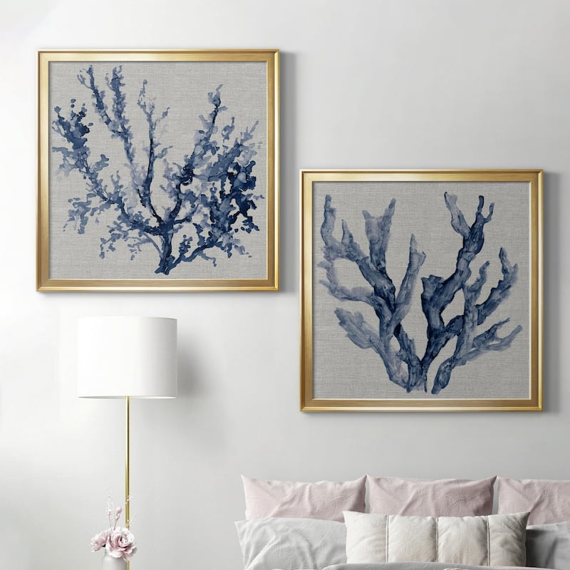 Linen Sea Coral III Premium Framed Canvas - Ready to Hang