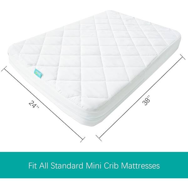 Mini Crib Mattress Protector with Zipper - 38"x24" - White