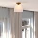 preview thumbnail 7 of 11, VAXCEL Shelby 1-Light 9.25 in. Wide Dome Semi Flush Mount Ceiling Lighting Fixture, Frosted White Opal Glass Shade