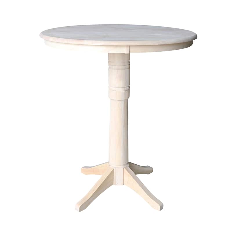 36" Round Pedestal Dining Table - Unfinished - bar height