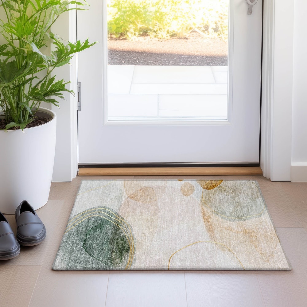 Machine Washable Indoor/ Outdoor Modern Chantille Rug
