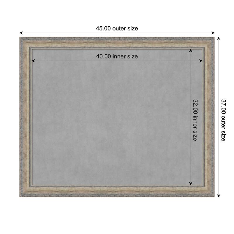 Amanti Art Fleur Champagne Silver Framed Magnetic Board - Board Size 40x32