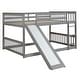 preview thumbnail 9 of 16, Modern & Clean Design Wood Bunk Bed with Slide and built-in Ladder, Superior Quality, Grey