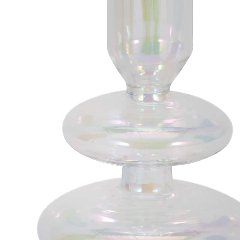 Sculptural Glass Candle Holder with Rounded Accent Base - Modern Tabletop Candle Holder for Any Room