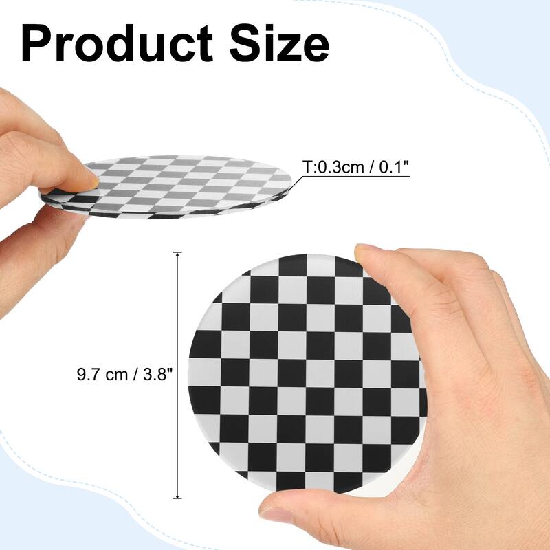 2pcs Acrylic Cup Coasters, Acrylic Drink Coaster Tabletop Mat - Black