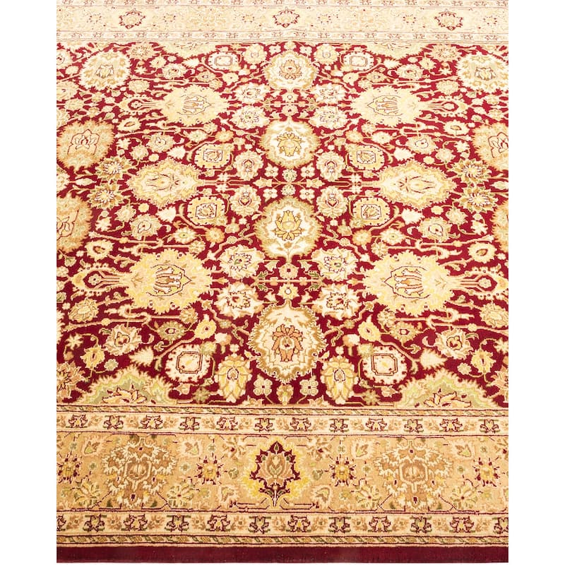 Overton Hand Knotted Wool Vintage Inspired Traditional Mogul Red Area Rug - 4' 9" x 7' 4"