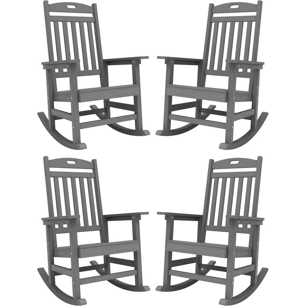 WINSOON All Weather Outdoor Rocking Chair, Set of 4