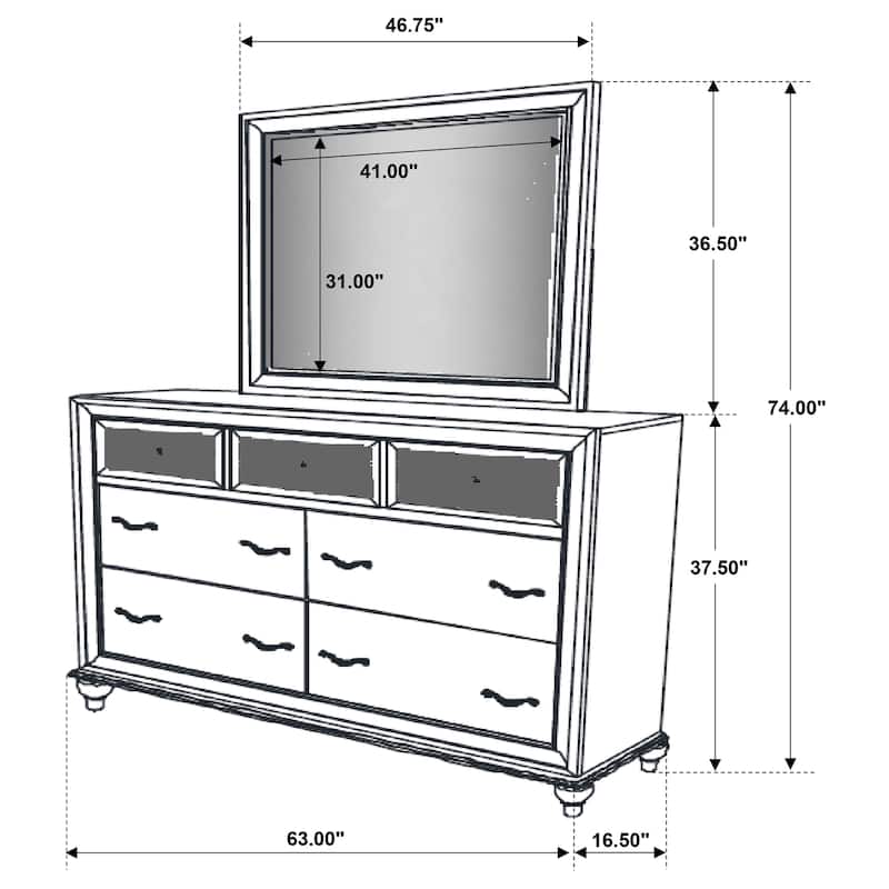 Barzini Modern Classic Wood 7-drawer Dresser