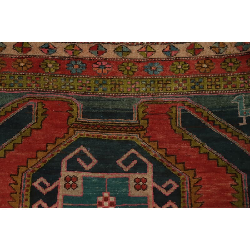 Hand Knotted Oriental 100% Wool Carpet Traditional Tribal Navy Blue & Blues Meshkin Runner Rug - 11' 0'' X 4' 1''