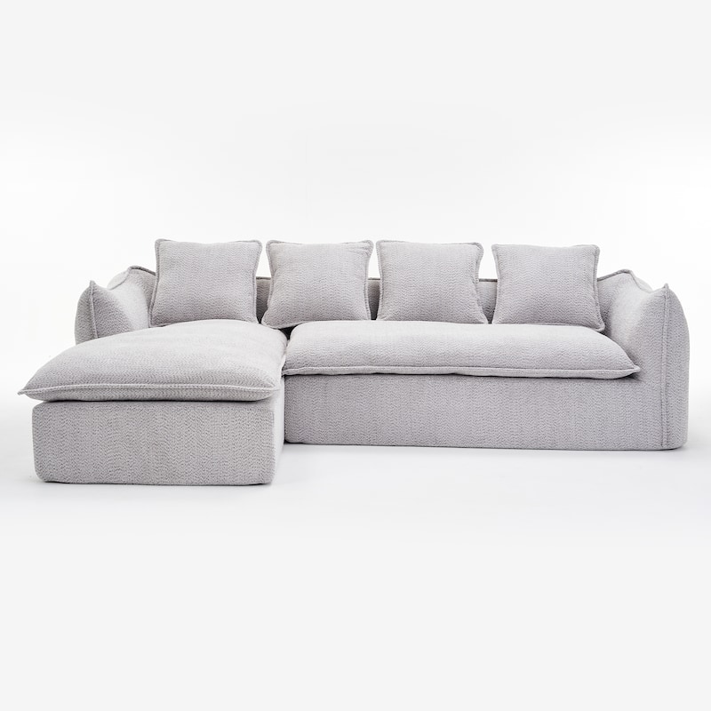 L-Shaped Modular Sofa with Deep Seats and Plush Pillows for Ultimate Comfort