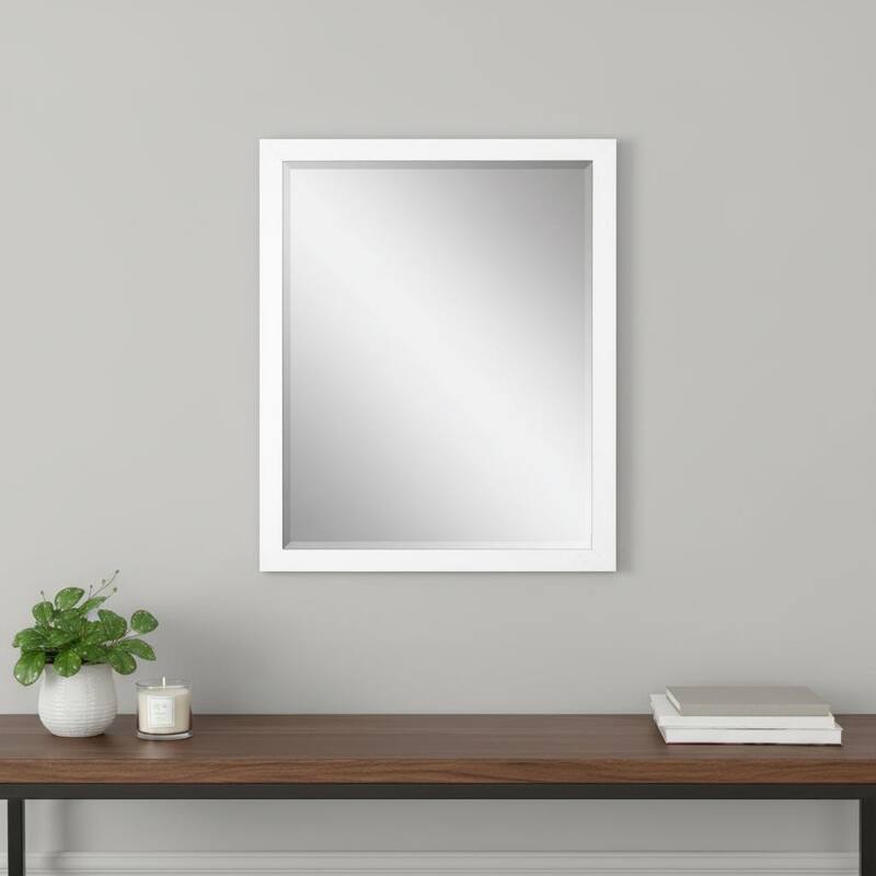 HomeRoots 43" White Framed Accent Mirror - 33.00 in. x 43.00 in. x 2.00 in. - 33.00 in. x 43.00 in.  x 2.00 in.