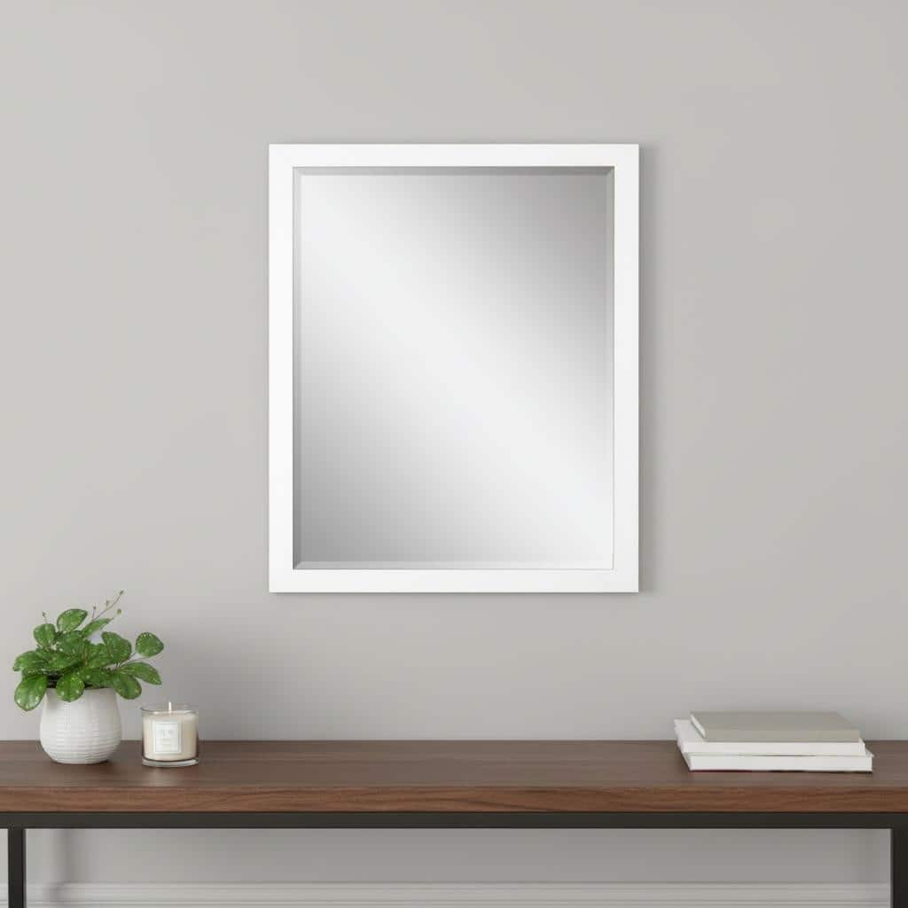 HomeRoots 43" White Framed Accent Mirror - 33.00 in. x 43.00 in. x 2.00 in.