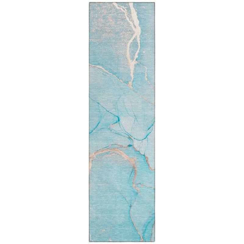 Machine Washable Indoor/ Outdoor Abstract Chantille Rug