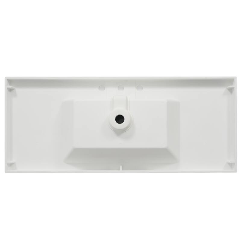 Roomfitters 48" Resin Bathroom Vanity Top with Integrated Basin, 8-Inch Widespread 3-Hole Drill, Bright White