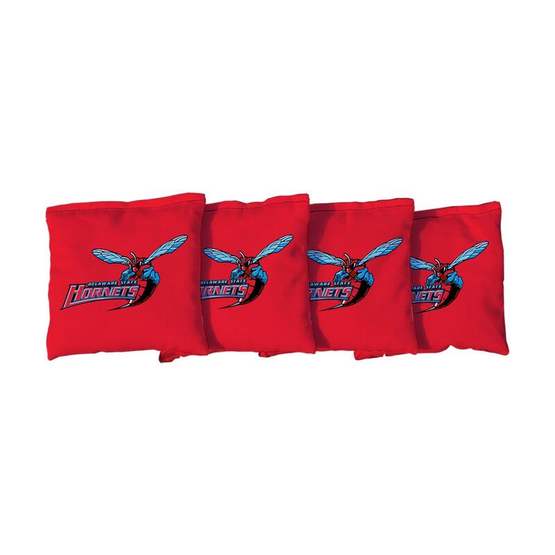Delaware State DSU Hornets Red Cornhole Bags - All-Weather Resin Filled