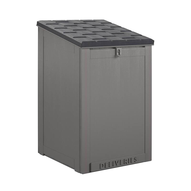 COSCO BoxGuard 45 Gallon Lockable Package Delivery and Storage Box - 6.3 Cubic Feet - Grey/Black