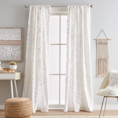 Gates Tufted Chenille Poletop Curtain Panel Pair