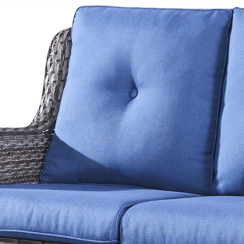 Gymojoy Outdoor Wicker Loveseat Sofa with Cushion Patio Rattan Sofa