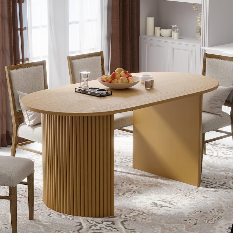 67" Nordic Style Oval Dining Table - for 6 People - Wood - 67*30