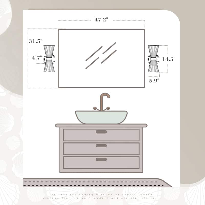 2-Light Wall Sconce, Bathroom Vanity Light
