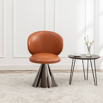 Art Leon Swivel Faux Leather Accent Chair