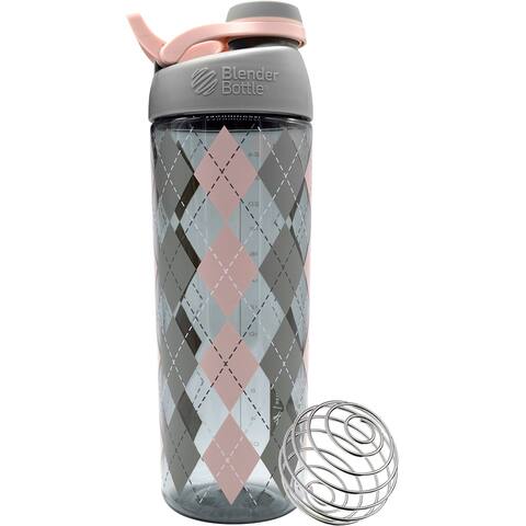 Blender Bottle Sleek 28 oz Twist-On Cap Shaker Cup w/ Loop Top-Argyle