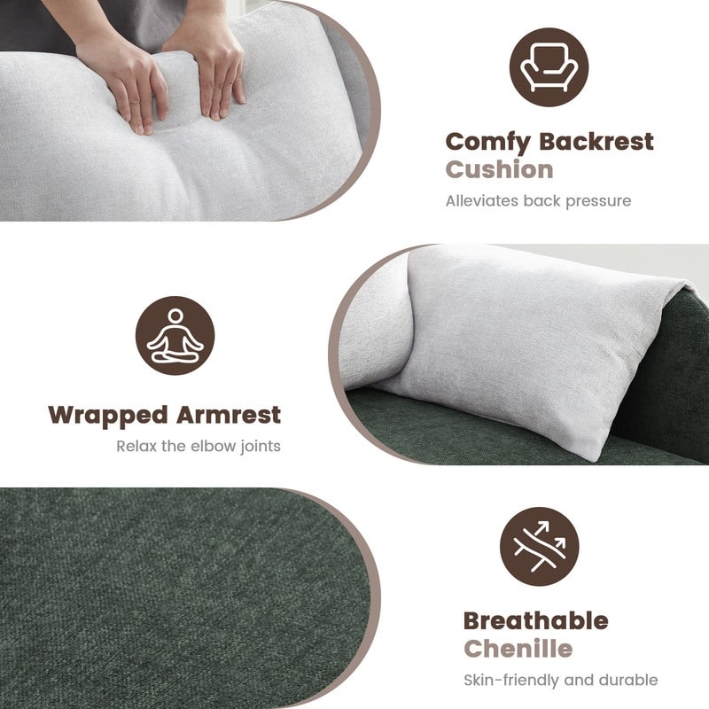 Two-Tone Loveseat Sofa with Wrapped Armrests