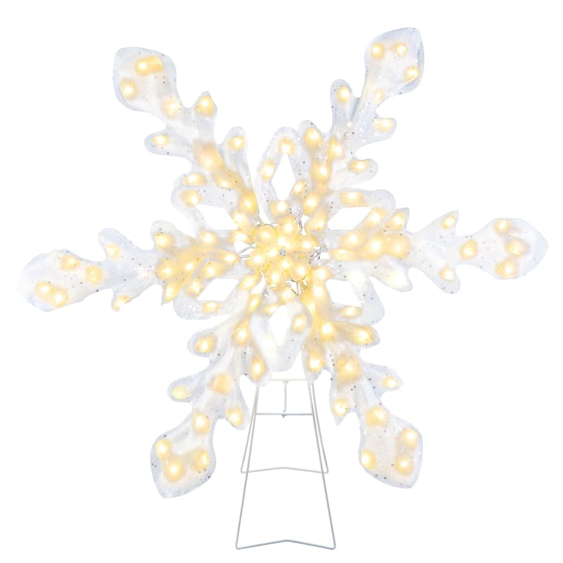 35" Outdoor Twinkling LED Snowflake - White