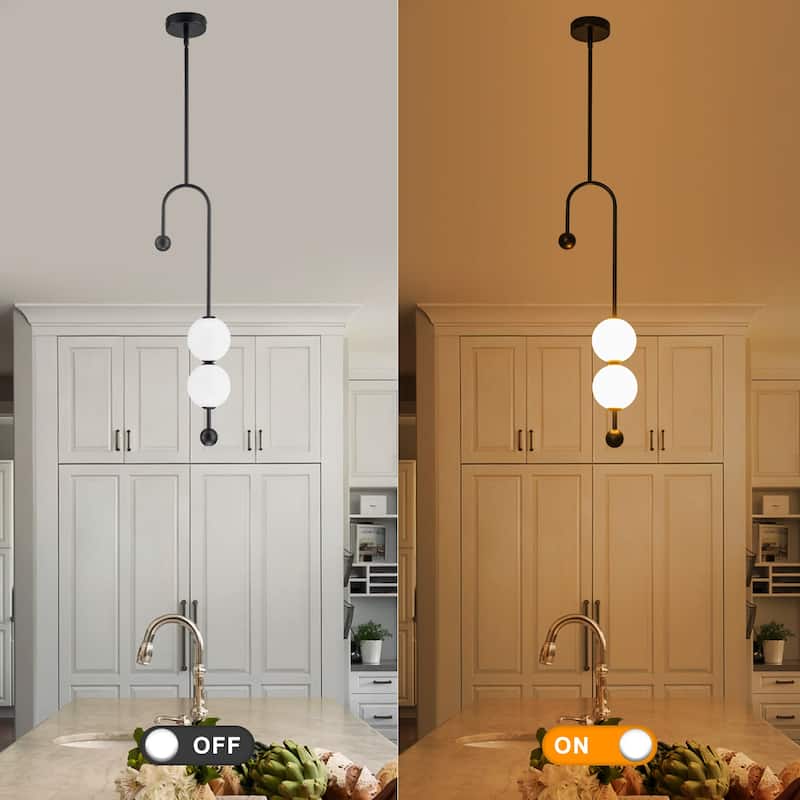 Dual Globe LED Pendant Light Dimmable Modern Hanging Fixture