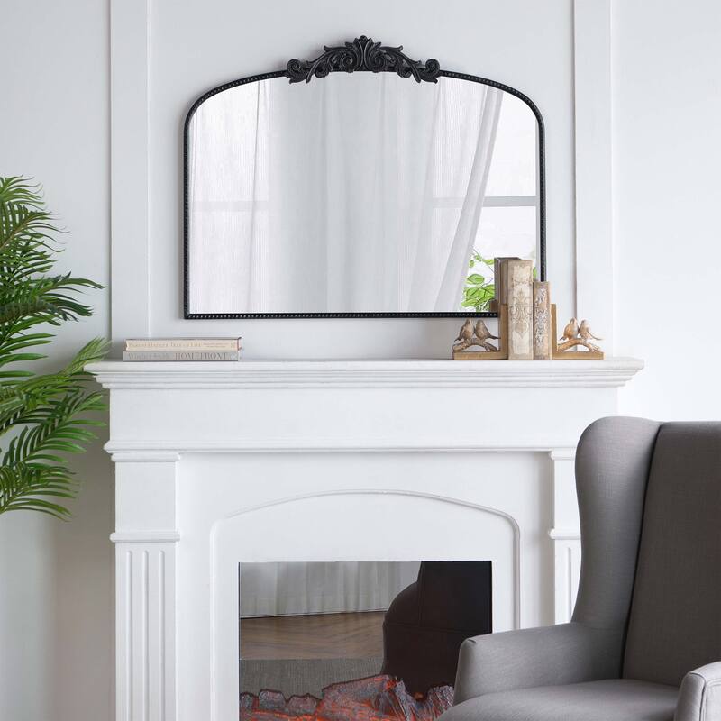 40" x 31" Classic Design Gold/Black Arch Mirror and Baroque Inspired Frame