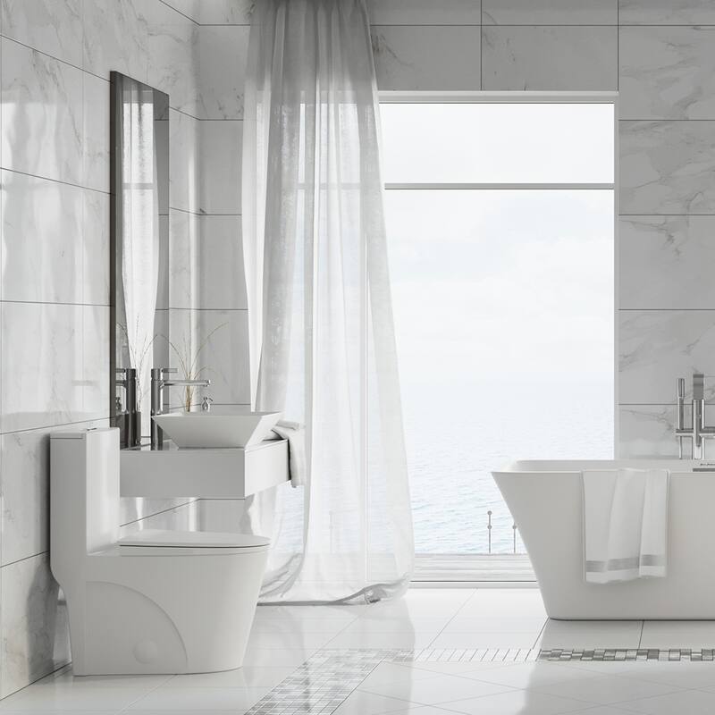 St. Tropez One-Piece Elongated Toilet, 14" Rough-In 1.1/1.6 Gpf - 27.35" x 15.75" 30.3"