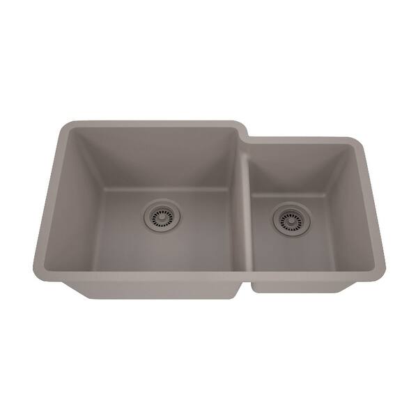slide 2 of 8, 32 Inch Lexicon Platinum Quartz Composite Drop-in Undermount Galaxy Concrete - 19" W x 32" L x 9.75" H Galaxy Concrete