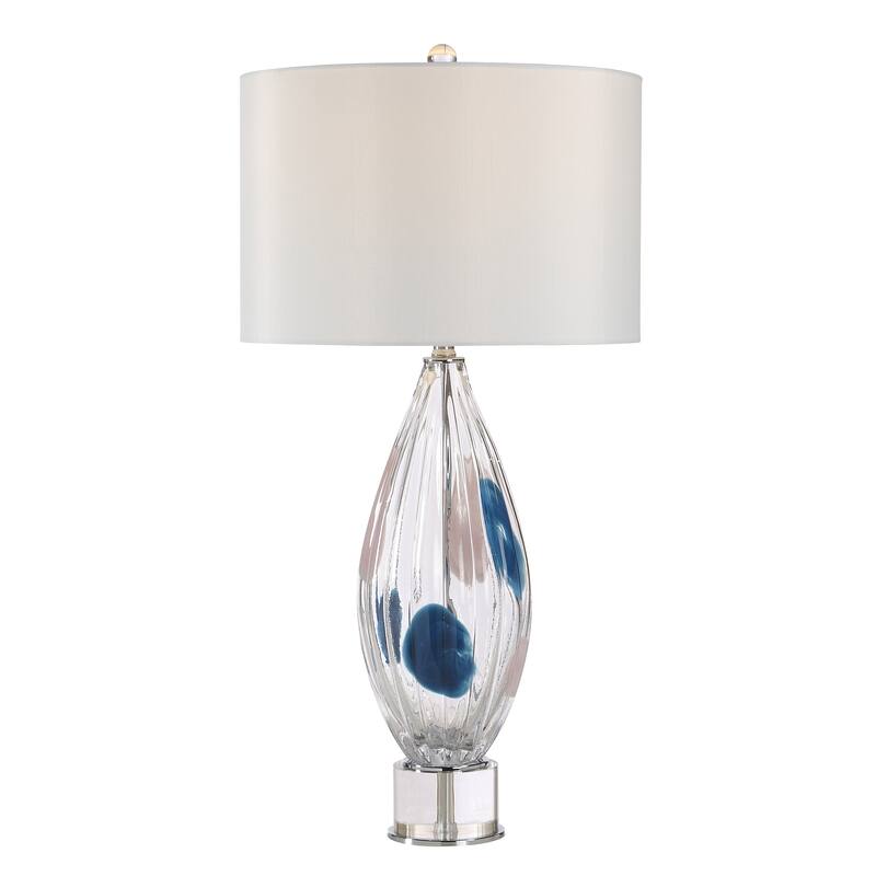 Everren Luxor 30.0" Height Table Lamps, Clear And Blue