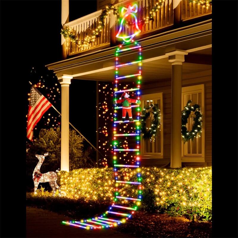 11FT Santa Claus Ladder Lights, Christmas Lights, Outdoor Ladder Lights