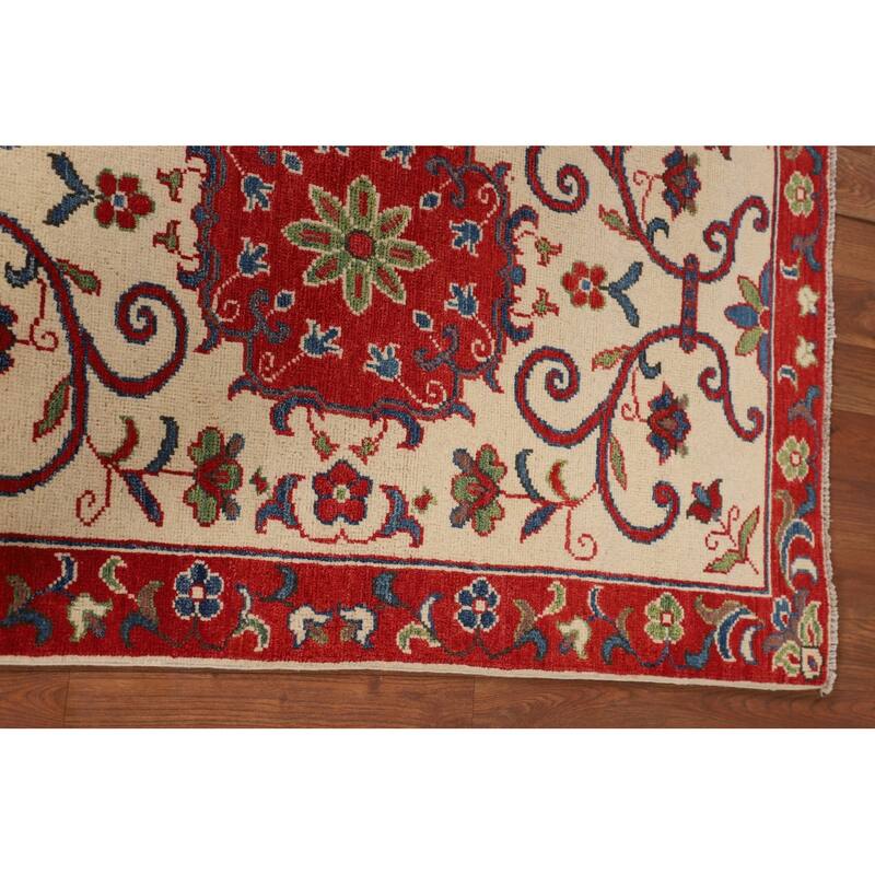 Traditional Kazak Accent Rug Hand-Knotted Floral Wool Carpet - 2'9" x 4'0"