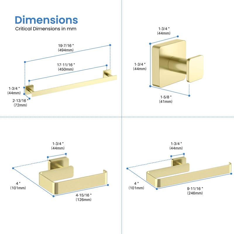 Blaze 4 Piece Bathroom Hardware Set